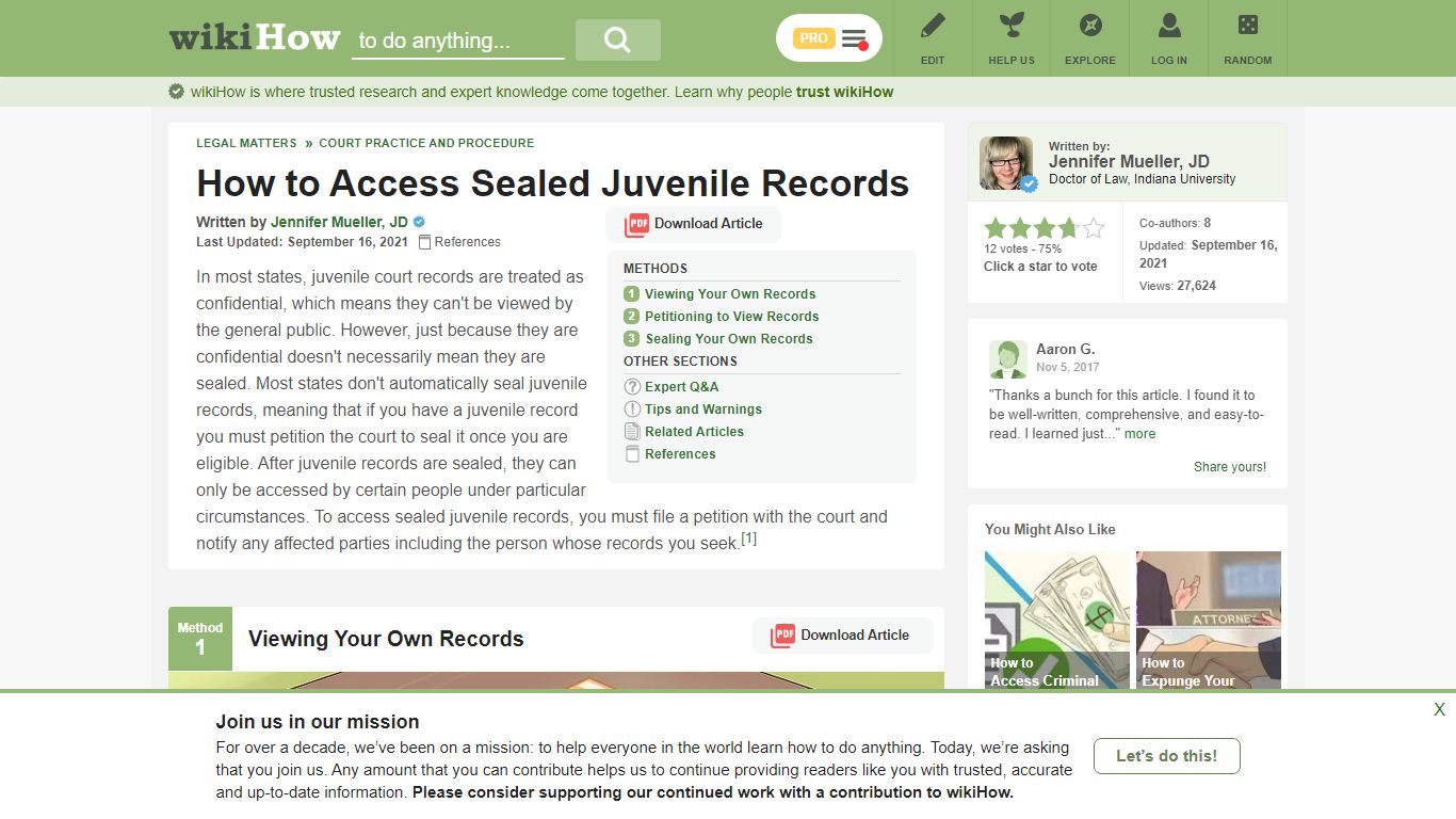 3 Ways to Access Sealed Juvenile Records - wikiHow